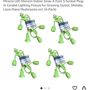 Miracle LED shroom indoor grow 4-foot 3-socket plug-in corded lighting fixture